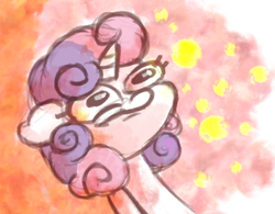 Size: 1171x912 | Tagged: safe, artist:zestyoranges, sweetie belle, pony, g4, female, reaction image, solo