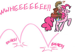 Size: 1000x692 | Tagged: safe, artist:romaniz, pinkie pie, g4, bilbo baggins, crossover, lord of the rings, riding, the hobbit