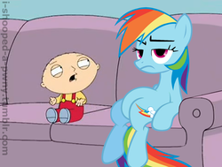 Size: 1280x966 | Tagged: safe, edit, editor:i-shooped-a-pwny, rainbow dash, g4, crossover, family guy, male, stewie griffin