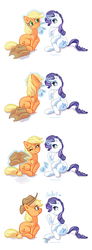 Size: 1000x2708 | Tagged: safe, artist:tahliadenae, applejack, rarity, g4, female, lesbian, makeup, ship:rarijack, shipping