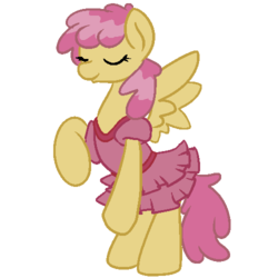 Size: 500x500 | Tagged: safe, artist:robynne, dizzy twister, orange swirl, pegasus, pony, g4, bipedal, dress, female, mare, simple background, solo, transparent background