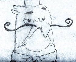 Size: 1906x1549 | Tagged: safe, artist:theharmonicdeviant, gustave le grande, griffon, g4, moustache, sketch, suspicious