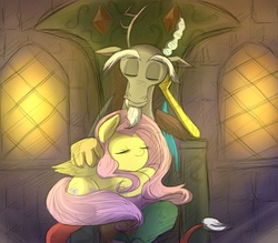 Size: 800x700 | Tagged: safe, artist:keterok, discord, fluttershy, g4, female, male, ship:discoshy, shipping, straight