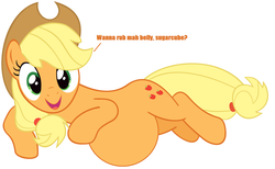 Size: 1566x964 | Tagged: safe, applejack, g4, bellyrubs, pregnant, pregnant edit