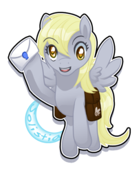 Size: 589x729 | Tagged: safe, artist:solilovesponies, derpy hooves, pegasus, pony, g4, female, letter, mare