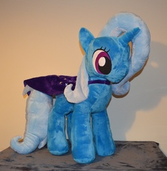 Size: 645x660 | Tagged: safe, artist:finnickie, trixie, pony, unicorn, g4, cape, clothes, female, irl, mare, photo, plushie, solo