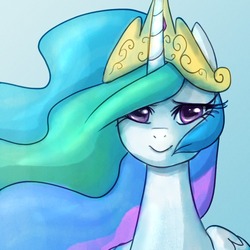 Size: 1000x1000 | Tagged: safe, artist:adailey, princess celestia, alicorn, pony, g4, female, smiling, solo