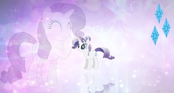 Size: 1600x860 | Tagged: safe, artist:thegreatfrikken, rarity, crystal pony, pony, unicorn, g4, crystal rarity, crystallized, eyes closed, female, grin, mare, reflection, smiling, solo, wallpaper