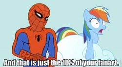 Size: 848x468 | Tagged: safe, rainbow dash, g4, 60s spider-man, image macro, male, roflbot, spider-man