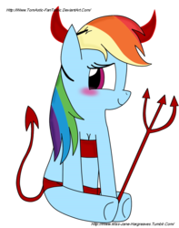 Size: 960x1219 | Tagged: safe, artist:tomastic-fantastic, rainbow dash, devil, g4, 30 minute art challenge, blushing