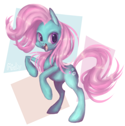 Size: 1000x1013 | Tagged: safe, artist:coffeechicken, minty, earth pony, pony, g3, g4, female, g3 to g4, generation leap, mare, simple background, solo, transparent background