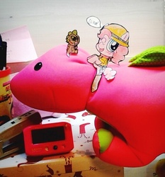 Size: 517x555 | Tagged: safe, pinkie pie, spike, dinosaur, g4, ask, paper child, papercraft, photo, tumblr