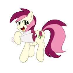 Size: 850x850 | Tagged: safe, artist:shadewingz, roseluck, pony, g4, bouquet, female, flower, rose, solo