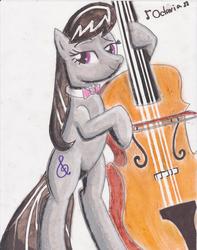 Size: 2550x3244 | Tagged: safe, artist:shadewingz, octavia melody, earth pony, pony, g4, cello, female, musical instrument, solo, traditional art