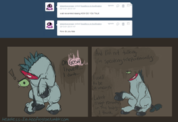 Size: 1776x1224 | Tagged: safe, oc, oc only, oc:second sight, pony, ask, decapitated, drawblog, headless, headless-in-hoofington, solo, tumblr