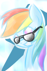 Size: 400x600 | Tagged: safe, artist:pazmercury, rainbow dash, pony, g4, bust, female, portrait, solo, sunglasses