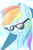 Size: 400x600 | Tagged: safe, artist:pazmercury, rainbow dash, pony, g4, bust, female, portrait, solo, sunglasses