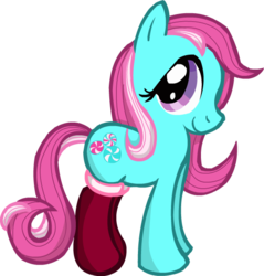 Size: 549x574 | Tagged: safe, artist:invaderzggam, minty, earth pony, pony, g3, g4, clothes, female, g3 to g4, generation leap, mare, simple background, socks, solo, transparent background