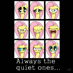 Size: 900x900 | Tagged: safe, artist:scully8472, fluttershy, g4, angry, expressions, flutterrage, insanity, yandere, yandereshy
