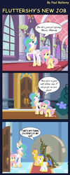 Size: 1200x3000 | Tagged: safe, artist:paulbalkony, fluttershy, princess celestia, queen chrysalis, alicorn, changeling, changeling queen, pegasus, pony, g4, comic, female, jewelry, male, mare, raised hoof, regalia, royal guard, stallion