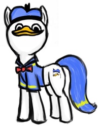 Size: 500x629 | Tagged: safe, clothes, dolan, full body, male, ponified, rule 85, side view, simple background, solo, wat, white background