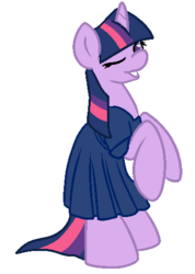 Size: 355x500 | Tagged: safe, artist:robynne, twilight sparkle, pony, unicorn, g4, clothes, dress, female, mare, simple background, solo, transparent background, unicorn twilight