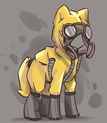 Size: 481x555 | Tagged: artist needed, source needed, safe, oc, oc only, pony, hazmat suit, solo