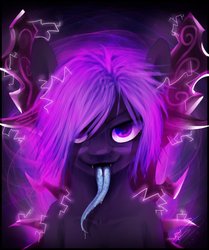 Size: 816x978 | Tagged: safe, artist:imalou, oc, oc only, glowing, long tongue, radioactive, tongue out