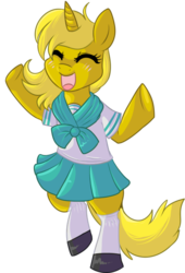 Size: 450x661 | Tagged: safe, artist:lulubell, oc, oc only, oc:ticket, alicorn, pony, alicorn oc, bipedal, clothes, happy, simple background, solo, transparent background