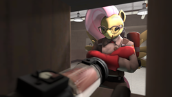 Size: 1920x1080 | Tagged: safe, artist:lightdasher, fluttershy, anthro, g4, 3d, glasses, source filmmaker, team fortress 2