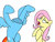 Size: 900x675 | Tagged: safe, artist:biosonic100, fluttershy, rainbow dash, headless horse, g4, faint, headless, simple background, white background