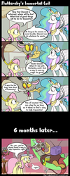 Size: 840x2100 | Tagged: safe, artist:subjectnumber2394, discord, fluttershy, princess celestia, g4, comic, discord lamp