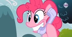 Size: 703x364 | Tagged: safe, pinkie pie, earth pony, pony, g4, female, phone, solo