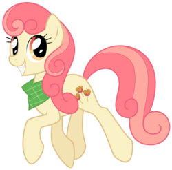 Size: 901x886 | Tagged: dead source, safe, artist:kumkrum, apple bumpkin, earth pony, pony, g4, apple family member, bandana, female, mare, simple background, solo, transparent background