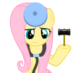 Size: 4084x4000 | Tagged: safe, fluttershy, g4, doctor fluttershy, donkey kong (arcade), donkey kong (series), hammer, super smash bros.