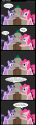 Size: 900x3115 | Tagged: safe, artist:aurumkhk, pinkie pie, twilight sparkle, earth pony, pony, unicorn, g4, comic, duo, parody, reference, twilight sparkle is not amused, unamused, unicorn twilight, who framed roger rabbit