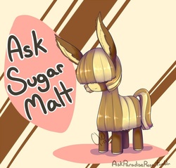 Size: 500x477 | Tagged: safe, artist:askparadiserose, oc, oc only, oc:sugar malt, donkey, cute, fanart