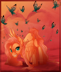 Size: 574x678 | Tagged: safe, artist:kitchiki, fluttershy, butterfly, g4, angry, flutterrage