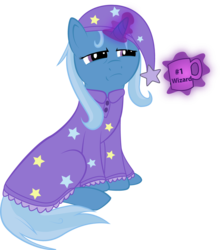 Size: 1181x1327 | Tagged: safe, artist:overseernox, trixie, pony, unicorn, g4, clothes, coffee, female, hat, magic, mare, morning ponies, nightcap, nightgown, simple background, solo, telekinesis, transparent background