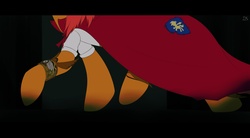 Size: 1960x1080 | Tagged: safe, artist:dshou, babs seed, g4, cape, clothes, cmc cape, cutie mark crusaders patch, solo, watch