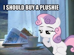 Size: 500x369 | Tagged: safe, sweetie belle, g4, all caps, image macro, impact font, irl, philosobelle, photo, ponies in real life