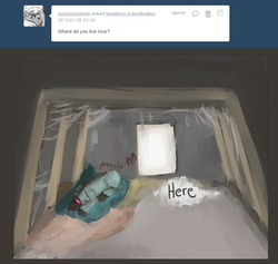 Size: 1500x1419 | Tagged: safe, oc, oc only, oc:second sight, ask, decapitated, drawblog, headless, headless in hoofington, tumblr