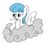 Size: 853x784 | Tagged: safe, lightning bolt, white lightning, pegasus, pony, ask lightning bolt, g4, cloud, female, korean, mare, translated in the comments