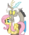 Size: 100x120 | Tagged: artist needed, safe, discord, fluttershy, draconequus, pegasus, pony, g4, female, male, mare, pixel art, ship:discoshy, shipping, simple background, straight, transparent background