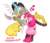 Size: 600x521 | Tagged: dead source, safe, artist:mickeymonster, artist:natilokijung, edit, discord, pinkie pie, draconequus, earth pony, pony, g4, female, heart, kissing, male, mare, ship:discopie, shipping, simple background, straight, transparent background