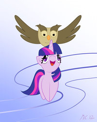 Size: 800x1000 | Tagged: safe, artist:kiri-ri, owlowiscious, twilight sparkle, g4