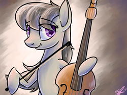 Size: 1000x750 | Tagged: safe, artist:sirpayne, octavia melody, earth pony, pony, g4, cello, female, musical instrument, smiling, solo