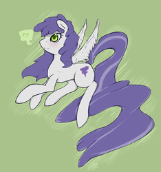 Size: 1280x1370 | Tagged: safe, artist:swagtavia, tornado bolt, pegasus, pony, g4, cute, female, filly, foal, green background, long tail, simple background, smiling, solo, tail, tornadorable, tumblr