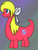 Size: 440x584 | Tagged: safe, artist:glitchtune, cutesaurus, dinosaur, sauropod, g1, g4, bow, cute, cutiesaurus, female, g1 to g4, generation leap, gradient background, hair bow, pony friends, simple background, solo