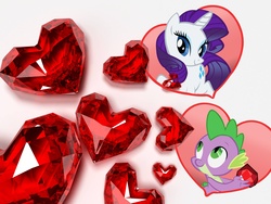 Size: 5000x3750 | Tagged: safe, rarity, spike, g4, female, fire ruby, male, ship:sparity, shipping, straight, wallpaper